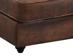 Vente-unique Chaise Longue-Chaise Longue - Hoek Links - Chesterfield Shirel Van Microvezel Met Lived-In Leeraspect