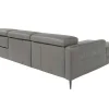 Angel Cerda Hoekbank-Chaise Longue Bank In Donkergrijs Leer Met Relaxmechanisme 6125
