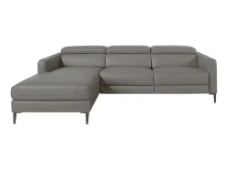 Angel Cerda Hoekbank-Chaise Longue Bank In Donkergrijs Leer Met Relaxmechanisme 6125