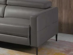 Angel Cerda Hoekbank-Chaise Longue Bank In Donkergrijs Leer Met Relaxmechanisme 6125