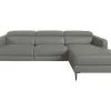 Angel Cerda Hoekbank-Chaise Longue Bank In Donkergrijs Leer Met Relaxmechanisme 6126