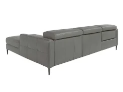 Angel Cerda Hoekbank-Chaise Longue Bank In Donkergrijs Leer Met Relaxmechanisme 6126