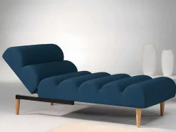 Vente-unique Chaise Longue-Chaise Longue Eenzits Slaapbank Cival Van Stof - Blauw