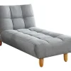 Vente-unique Chaise Longue-Chaise Longue Klik-Klak Van Stof - Grijs