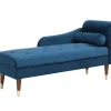 Vente-unique Chaise Longue-Chaise Longue Links Van Blauwgroen Velours Umari