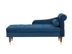 Vente-unique Chaise Longue-Chaise Longue Links Van Blauwgroen Velours Umari