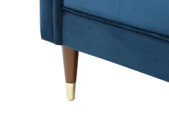 Vente-unique Chaise Longue-Chaise Longue Links Van Blauwgroen Velours Umari