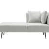 Vente-unique Chaise Longue-Chaise Longue Links Van Cremekleurige Stof Napasa