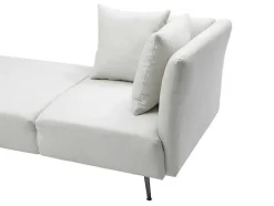 Vente-unique Chaise Longue-Chaise Longue Links Van Cremekleurige Stof Napasa