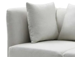 Vente-unique Chaise Longue-Chaise Longue Links Van Cremekleurige Stof Napasa