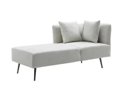 Vente-unique Chaise Longue-Chaise Longue Links Van Cremekleurige Stof Napasa