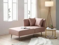 Vente-unique Chaise Longue-Chaise Longue Links Van Roze Stof Napasa