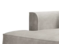 Vente-unique Chaise Longue-Chaise Longue Met Hoek Links Van Beige Ribfluweel Pineta
