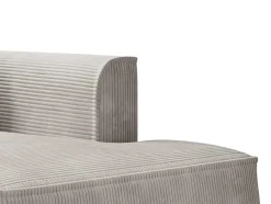 Vente-unique Chaise Longue-Chaise Longue Met Hoek Rechts Van Beige Ribfluweel Pineta