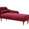 Vente-unique Chaise Longue-Chaise Longue Rechts Van Bordeaux-Rood Velours Umari