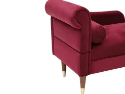 Vente-unique Chaise Longue-Chaise Longue Rechts Van Bordeaux-Rood Velours Umari