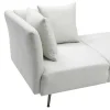 Vente-unique Chaise Longue-Chaise Longue Rechts Van Cremekleurige Stof Napasa
