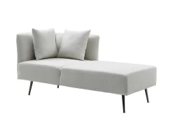 Vente-unique Chaise Longue-Chaise Longue Rechts Van Cremekleurige Stof Napasa