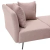 Vente-unique Chaise Longue-Chaise Longue Rechts Van Roze Stof Napasa