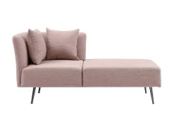 Vente-unique Chaise Longue-Chaise Longue Rechts Van Roze Stof Napasa
