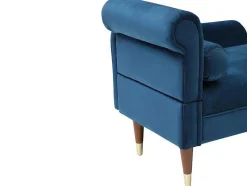 Vente-unique Chaise Longue-Chaise Longue Rechts Van Blauwgroen Velours Umari