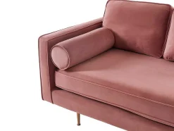 Vente-unique Chaise Longue-Chaise Longue Van Stof Kahel- Hoek Rechts - Oud Roze