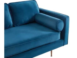 Vente-unique Chaise Longue-Chaise Longue Van Stof Kahel - Hoek Links - Eendblauw