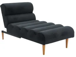 Vente-unique Chaise Longue-Chaise Longue/Bedbank Van Stof Cival - Antraciet