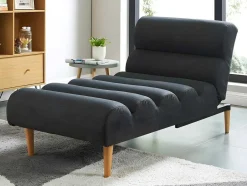 Vente-unique Chaise Longue-Chaise Longue/Bedbank Van Stof Cival - Antraciet