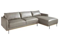 Angel Cerda Hoekbank-Chaiselongue Bank (R) In Leer En Verdonkerd Staal 6154