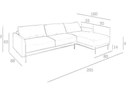 Angel Cerda Hoekbank-Chaiselongue Bank (R) In Leer En Verdonkerd Staal 6154