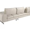 Angel Cerda Hoekbank-Chaiselongue Sofa (R) In Leer En Mat Staal 6152