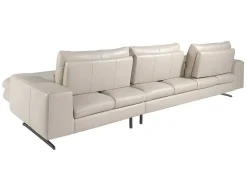 Angel Cerda Hoekbank-Chaiselongue Sofa (R) In Leer En Mat Staal 6152