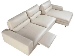 Angel Cerda Hoekbank-Chaiselongue Sofa (R) In Leer En Mat Staal 6152