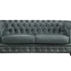 LINEA SOFA Bankstel 3+2-Chesterfield Zitbank 3 + 2 Plaatsen Brenton 100% Buffelleer - Spaans Groen