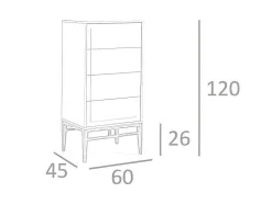 Angel Cerda Ladekast-Chiffonier Grijs En Walnoot 7036