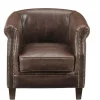 Vente-unique Fauteuil Leer-Clubfauteuil Van Leer Met Lived-In Uiterlijk Enguerrand
