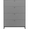 Loft24 Keukenmeubel-Commode 4 Laden Grijs