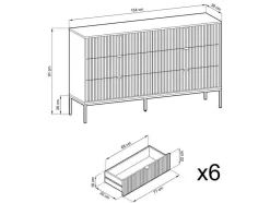 PASCAL MORABITO Ladekast-Commode Met 6 Lades - Grijs - Liouba - Van