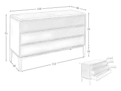 Angel Cerda Ladekast-Commode Van Pvc Donkergroen En Walnoot 7150