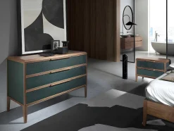 Angel Cerda Ladekast-Commode Van Pvc Donkergroen En Walnoot 7150
