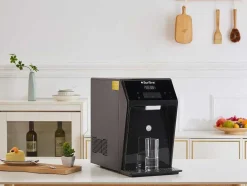 Vente-unique Klein Huishoudelijk Apparaat-Compacte, Zuiverende Waterfontein - Koud/Warm Water - Zwart - Wateria