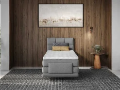 Palacio Elektrisch Relaxatiebed-Complete Boxspringset Met Gestoffeerd Hoofdbord Met Elektrische Relaxbedbodems Met Matras Met Topmatras 100 X 200 Cm Stoffen Bekleding Lichtgrijs Lodi Van