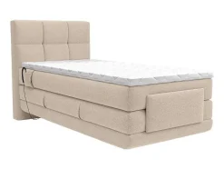 Palacio Elektrisch Relaxatiebed-Complete Boxspringset Met Gestoffeerd Hoofdbord Elektrisch Verstelbare Relaxbedbodems Met Matras Met Topmatras 100 X 200 Cm Stoffen Bekleding Beige Lodi Van