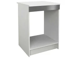 Vente-unique Keukenmeubel-Complete Hoekkeuken - 9 Opbergruimtes - Grijs & Wit - Trattoria