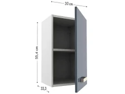 Vente-unique Keukenmeubel-Complete Hoekkeuken - 9 Opbergruimtes - Grijs & Wit - Trattoria