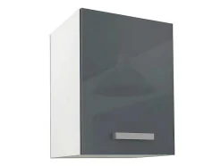 Vente-unique Keukenmeubel-Complete Hoekkeuken - 9 Opbergruimtes - Grijs & Wit - Trattoria