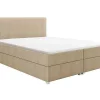 Ysmée Boxspringbed-Complete Set Met Boxspring En Hoofdbord + Bedbodem + Matras + Topmatras - 180 X 200 Cm - Stof - Beige - Onan Van Ysmee