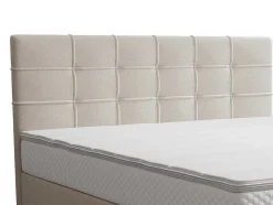 Ysmée Boxspringbed-Complete Set Met Boxspring En Gecapitonneerd Hoofdbord + Bedbodem + Matras + Topmatras - 160 X 200 Cm - Stof - Beige - Inao Van Ysmee