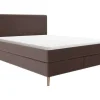 Ysmée Boxspringbed-Complete Set Met Boxspring En Hoofdbord + Bedbodem + Matras + Topmatras - 160 X 200 Cm - Ribfluweel - Bruin - Nara Van Ysmee